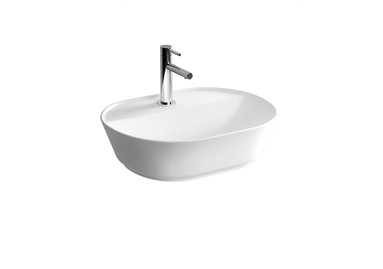 Geo lavabo rectifiée 55 cm, sans trop-plein, blanc - 7428B003-0041 - Vitra