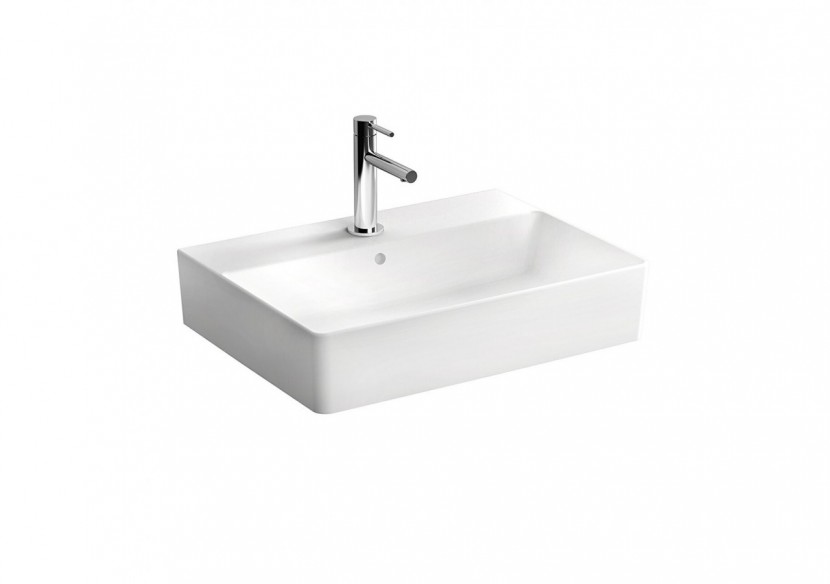 Nuo lavabo, 60 cm, 1 trou central pour robinet, sans trop-plein, mural - 7432B003-0041 - Vitra