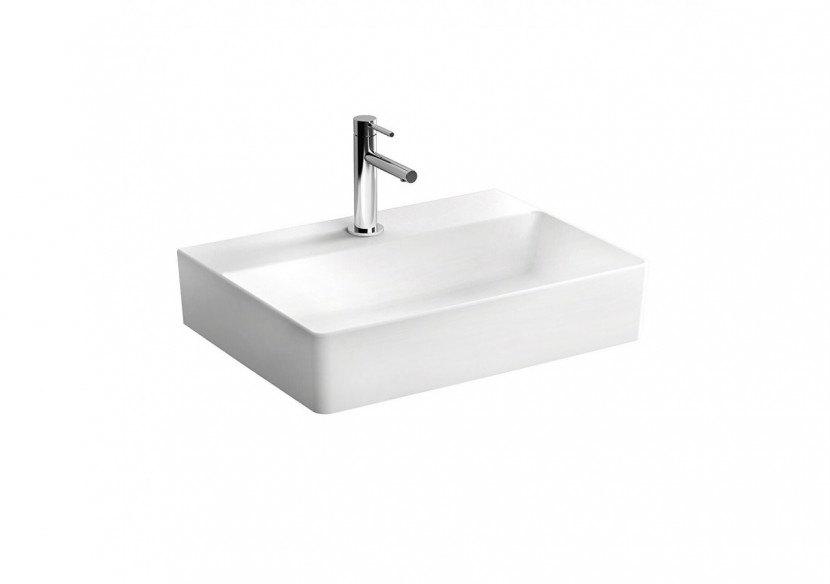 Nuo lavabo, 60 cm, sans trop-plein, rectifiée, émaillée arrière - 7432B003-0661 - Vitra