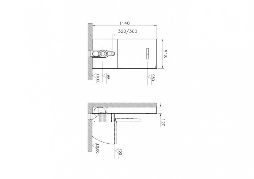 Vitrus réservoir caché en verre, pour WC à poser, blanc - 770-1760-01 - Vitra