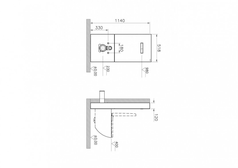 Vitrus réservoir caché en verre, pour WC suspendu, blanc - 770-5760-01 - Vitra