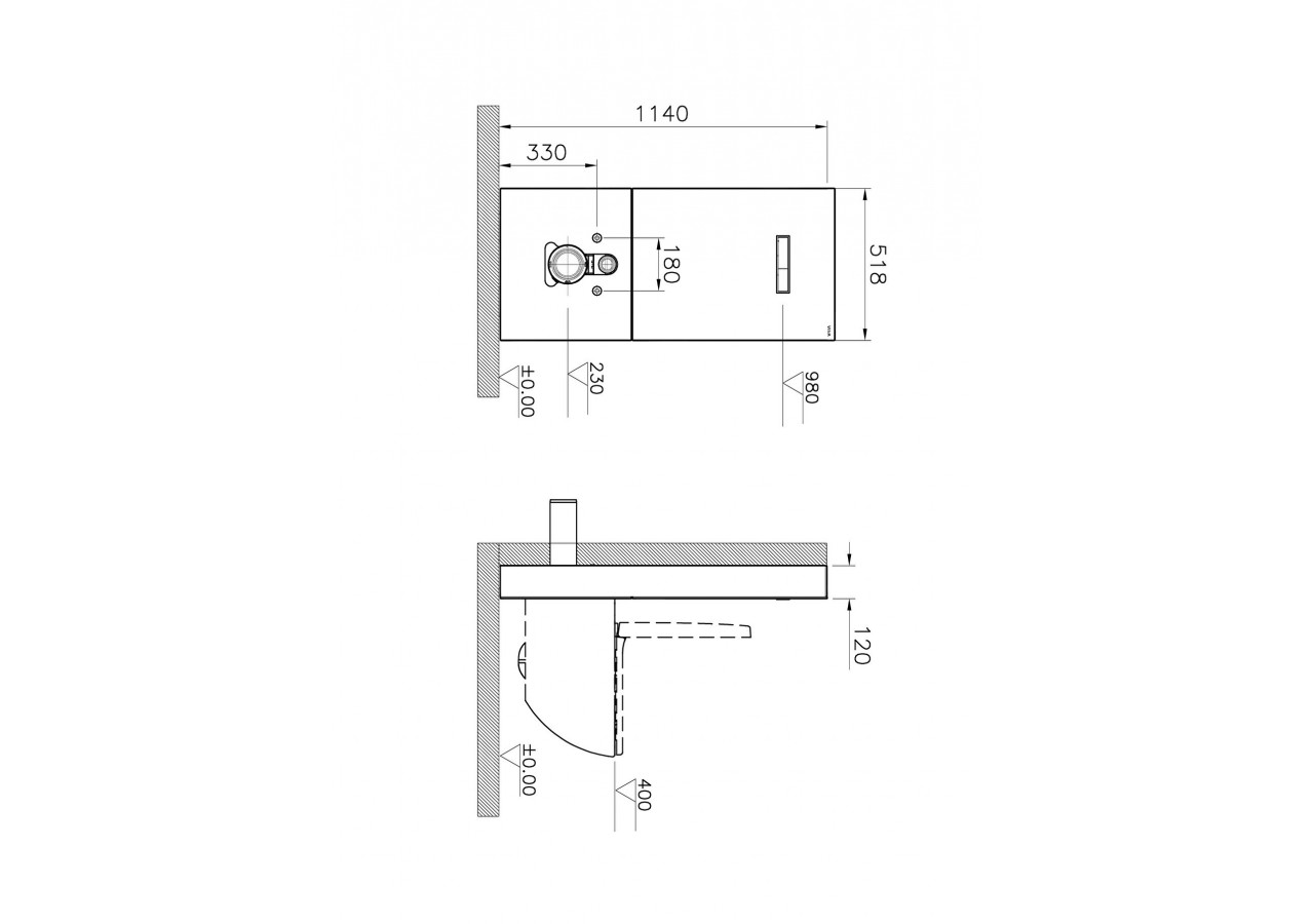 Vitrus réservoir caché en verre, pour WC suspendu, noir - 770-5761-01 - Vitra