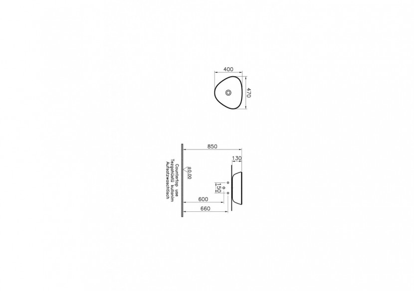 Plural vasque asymétrique, VitrA Clean, blanc - 7812B403-0016 - Vitra