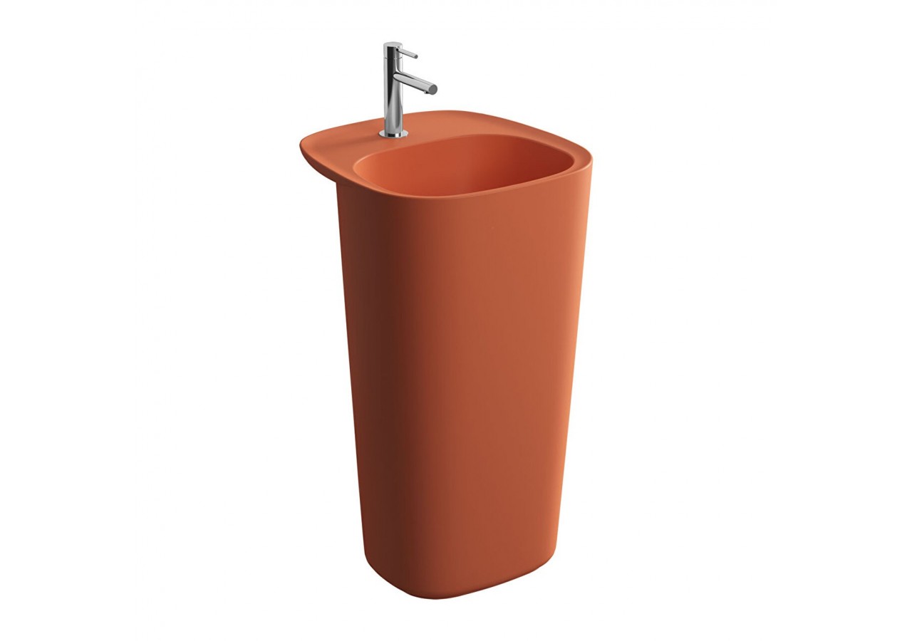 Plural l. monobloc, sans trop-plein, VitrA Clean, terre rouge mat - 7814B477-0041 - Vitra