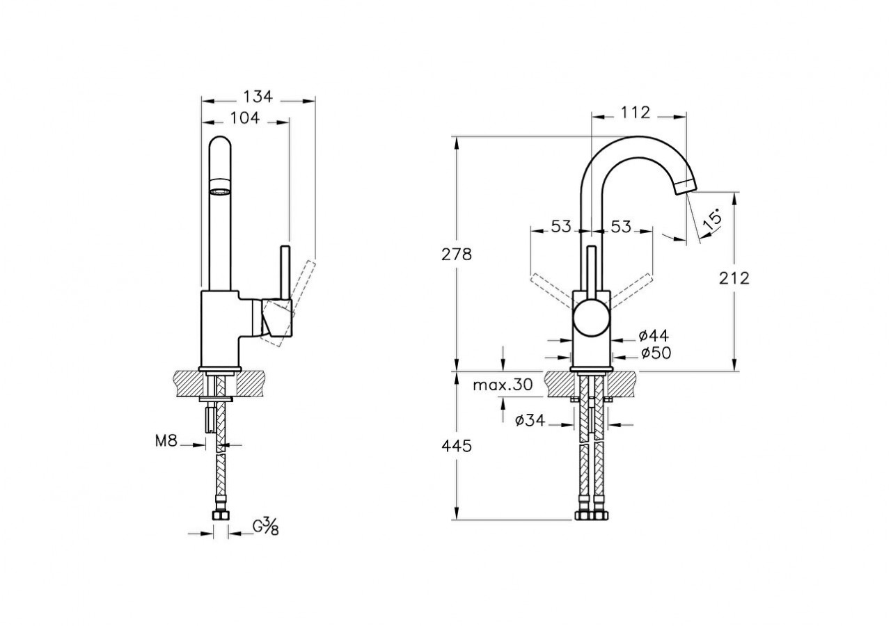 Mitigeur de lavabo pivotant_Chromé - A41999EXP - Vitra