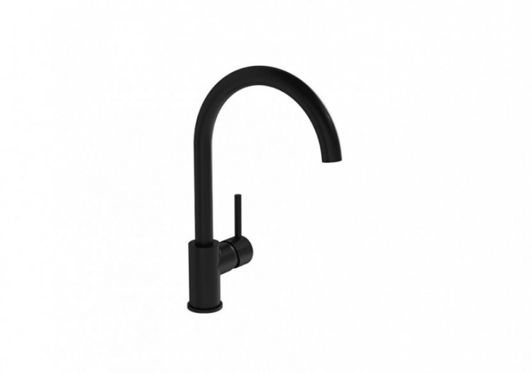 Mitigeur cuisine, montage mono trou - Mousseur integré - Raccords flexibles - Saillie 208 mm