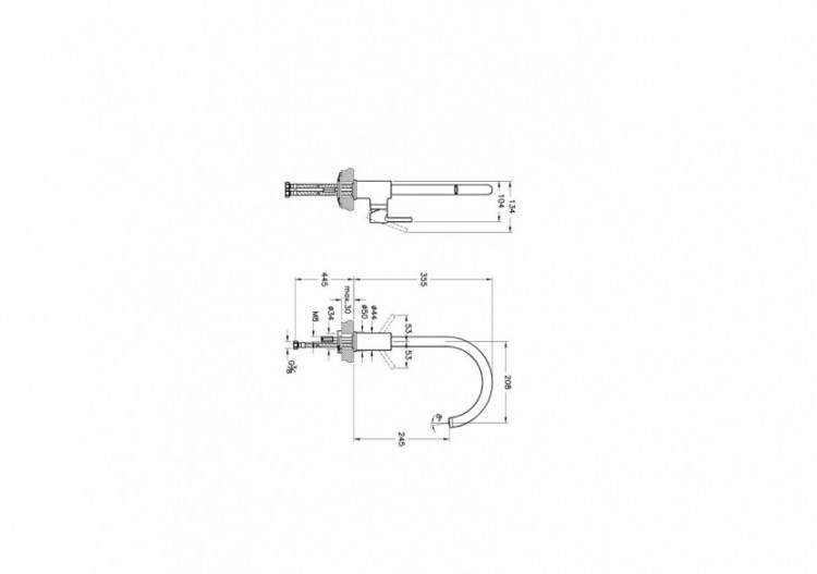 Mitigeur cuisine, montage mono trou - Mousseur integré - Raccords flexibles - Saillie 208 mm 2