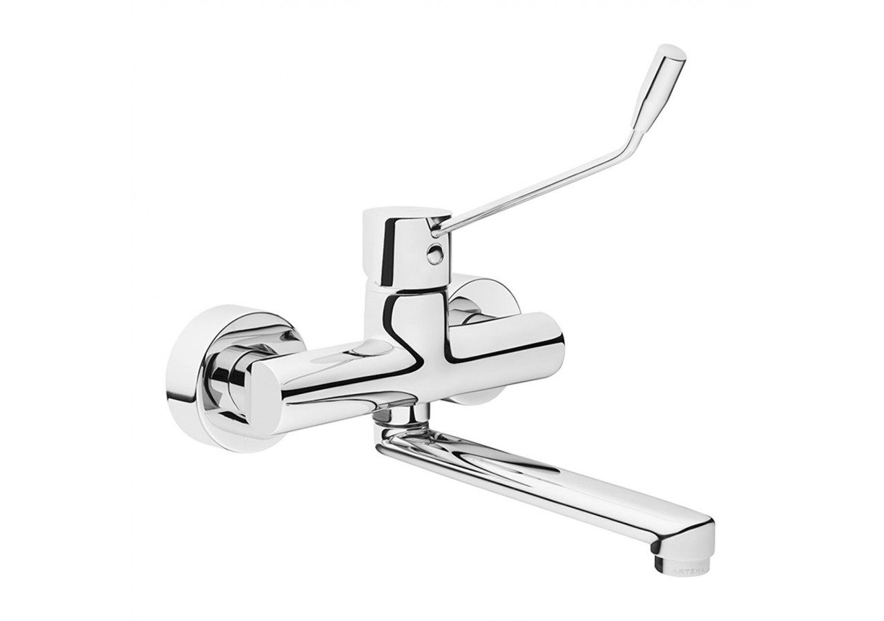 AquaMed mitigeur lavabo mural Prise en main accessible - Surface chromée - Montage mural -A42311WSA-Vitra