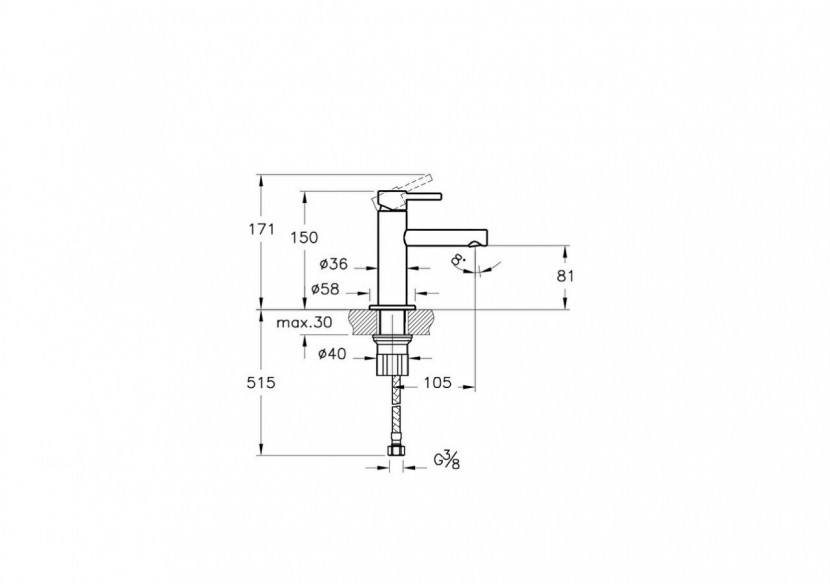 Origin mitigeur lavabo, court, sans garniture de vidage, surface nickel brossée - A4255534 - Vitra