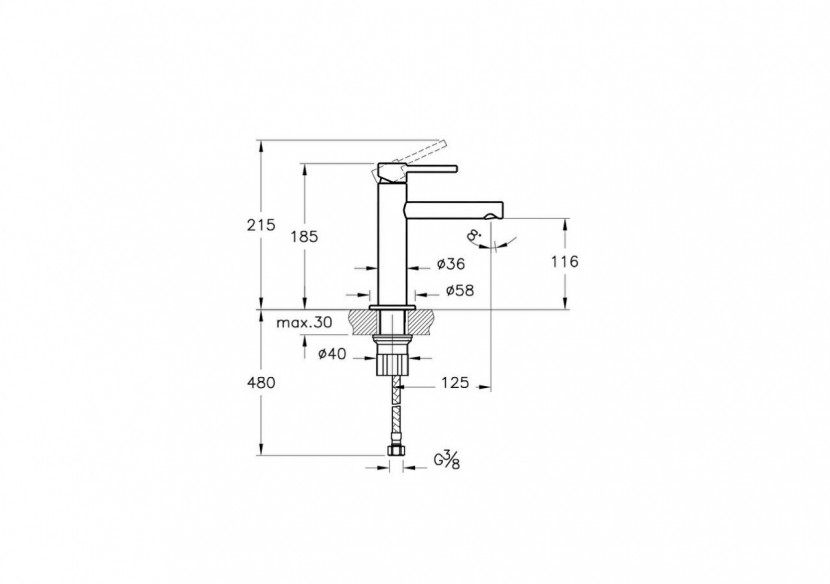 Origin mitigeur lavabo, court, sans garniture de vidage, surface chromée - A42556 - Vitra