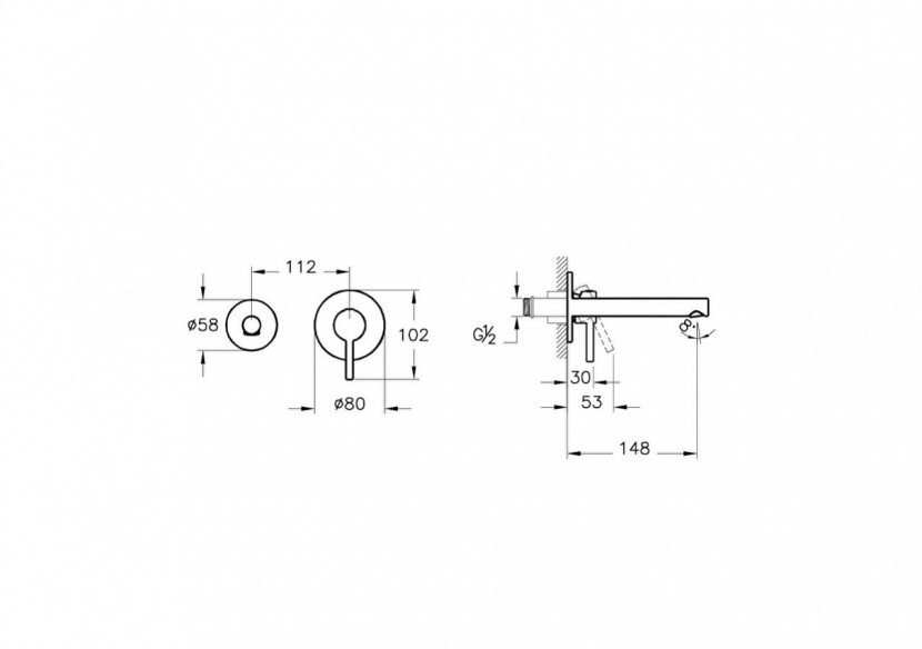 Origin mitigeur lavabo à encastrer, 2 rosaces, surface nickel brossée - A4258134 - Vitra