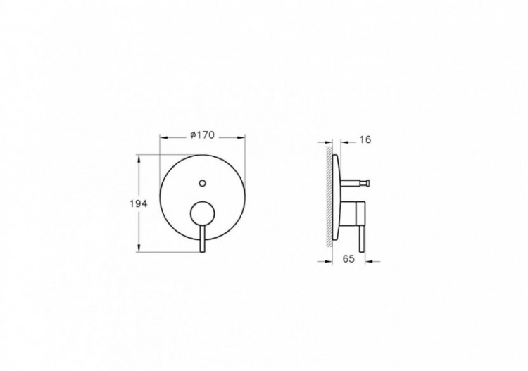 Origin mitigeur bain / douche à encastrer, surface chromée - A42620 - Vitra 2