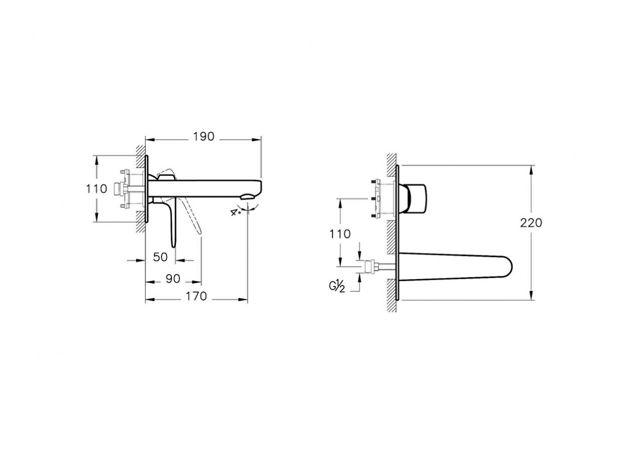 Root Round, Built-in Mitigeur de lavabo-partie visible Part, nickel brossé - A4272134EXP - Vitra