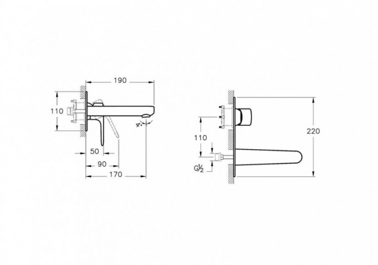 Root Round, Built-in Mitigeur de lavabo-partie visible Part, noir mat - A4272136EXP - Vitra 2