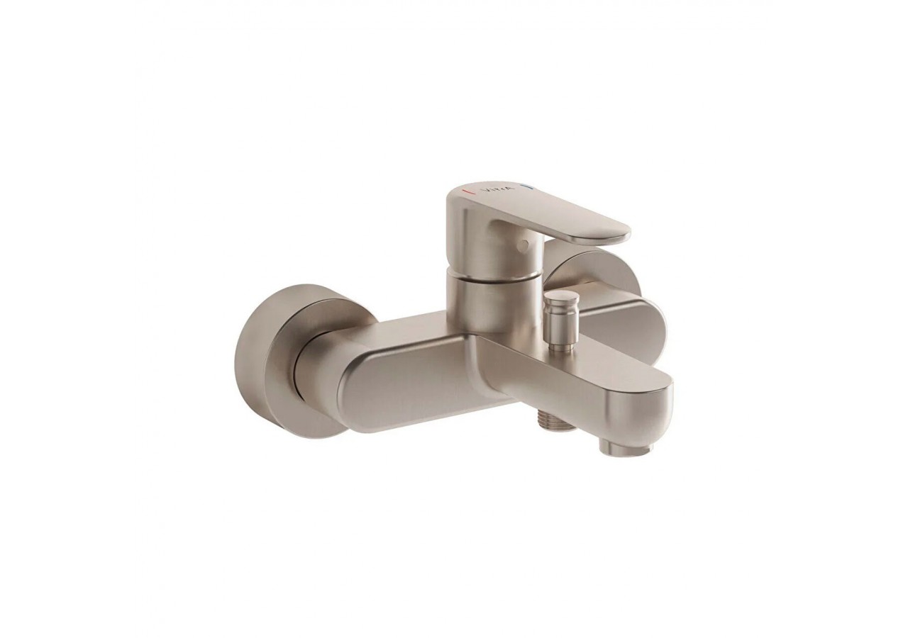 Root Round Mitigeur bain / douche, nickel brossé - A4272534EKF - Vitra