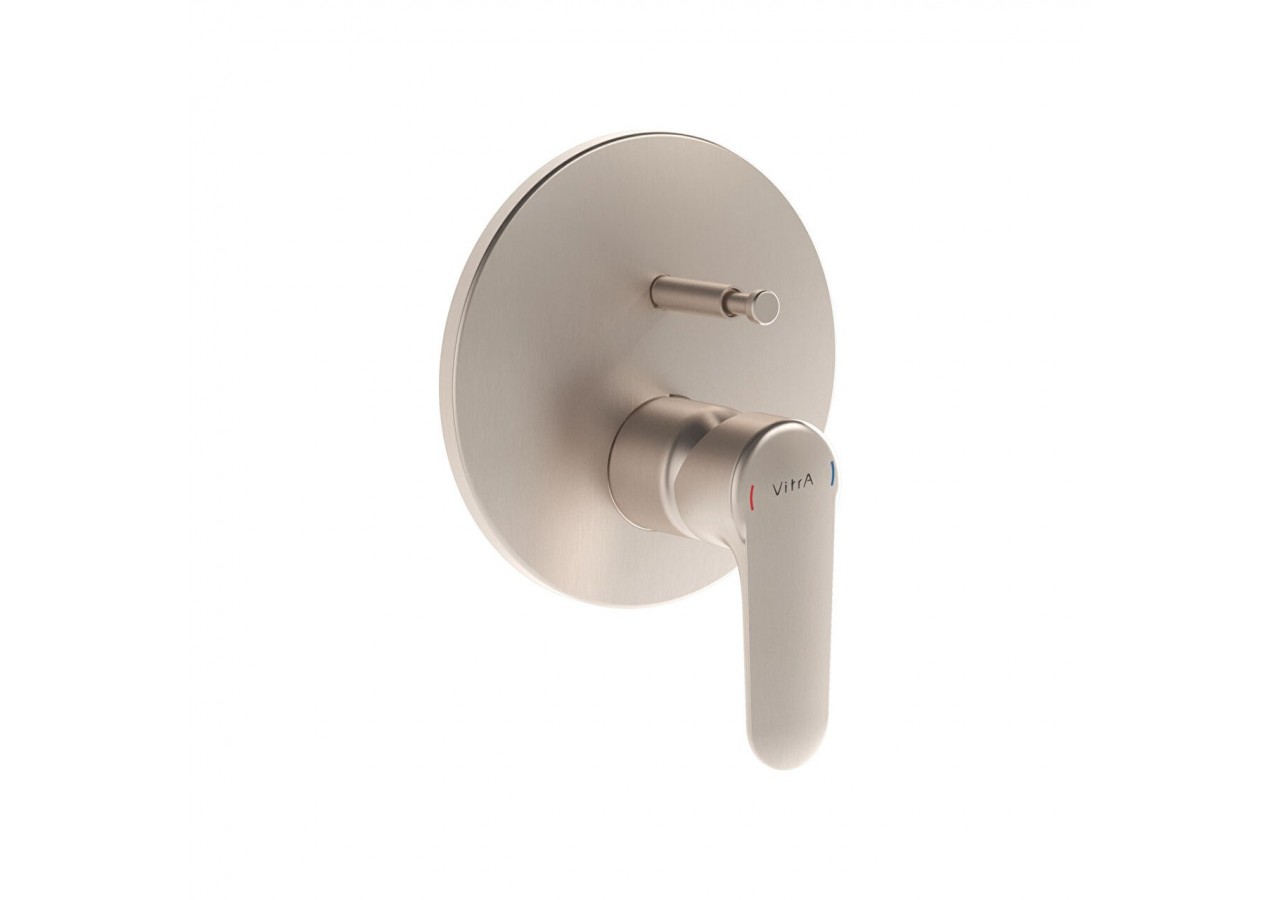 Root Round Mitigeur bain/douche encastré-partie visible, nickel brossé - A4272734EXP - Vitra