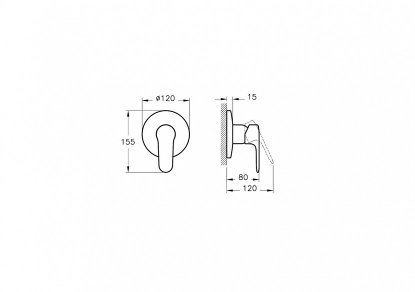 Root Round Mitigeur de douche encastré, noir mat - A4272836EXP - Vitra