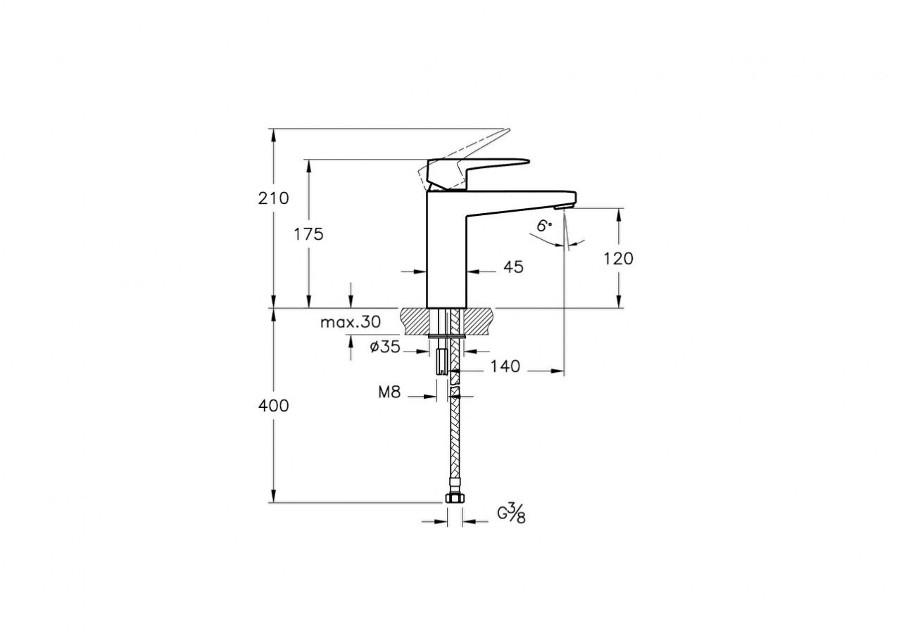 Root Square, Mitigeur de lavabo, (large), cartouche C3, nickel brossé - A4273134ENG - Vitra