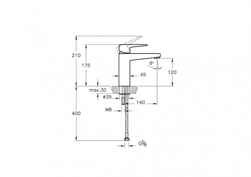 Root Square, Mitigeur de lavabo, (large), cartouche C3, nickel brossé - A4273134ENG - Vitra