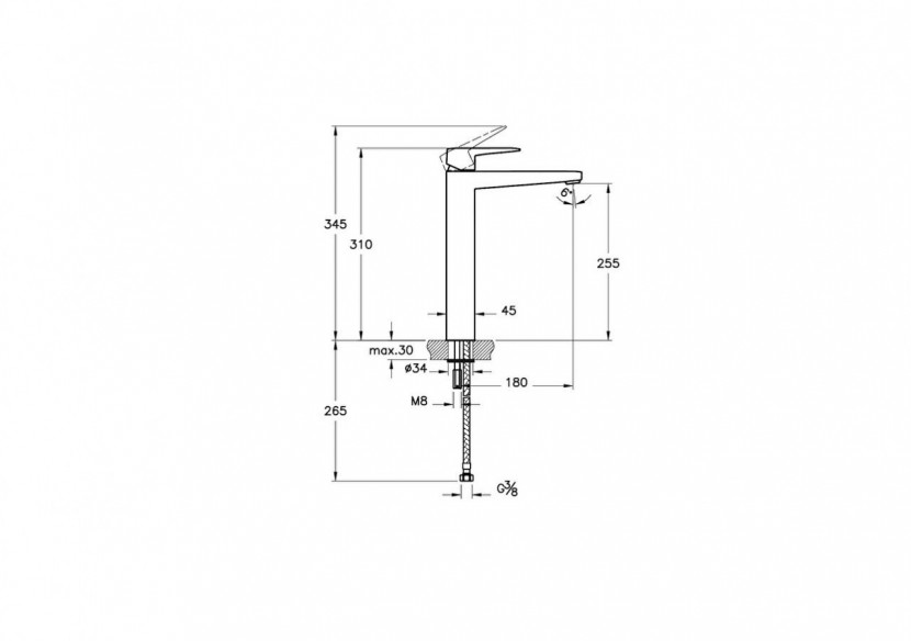 Root Square Mitigeur de lavabo XL, cartouche C3, chromé - A42733ENG - Vitra