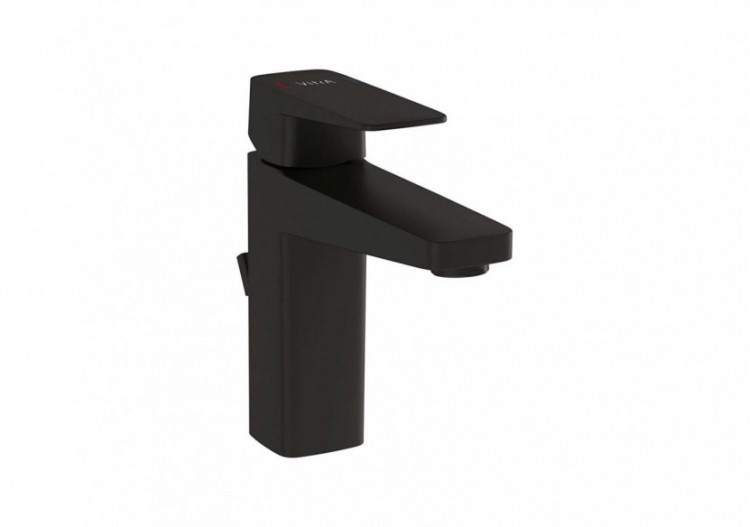 Root Square, Mitigeur de lavabo avec tirette, (large), cartouche C3, noir mat - A4273436ENG - Vitra