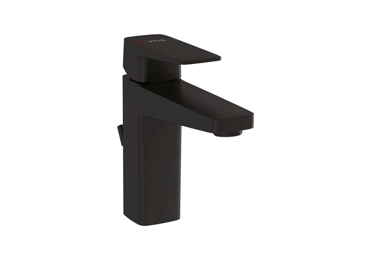 Root Square, Mitigeur de lavabo avec tirette, (large), cartouche C3, noir mat - A4273436ENG - Vitra