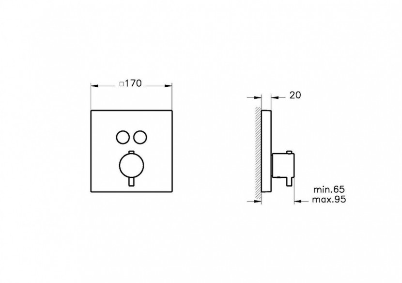 Mitigeur Aquacontrol thermostatique bain/douche encastré -A42746EXP-Vitra