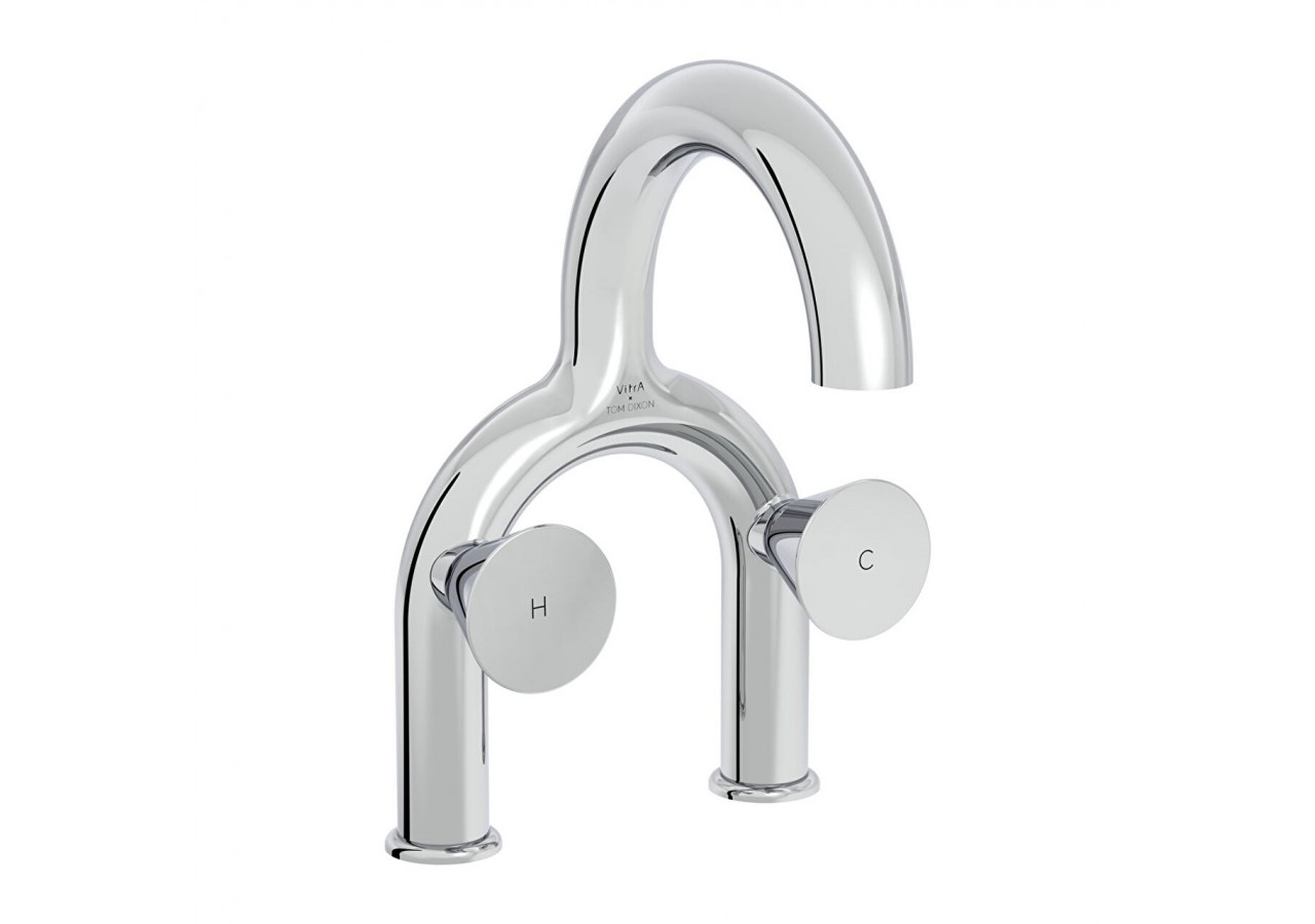 Liquid Mitigeur lavabo pour lavabos avec 2 trous de robinet, Chromé Chromé - A42747 - Vitra