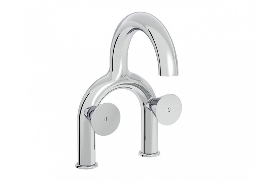 Liquid Mitigeur lavabo pour lavabos avec 2 trous de robinet, Chromé Chromé - A42747 - Vitra