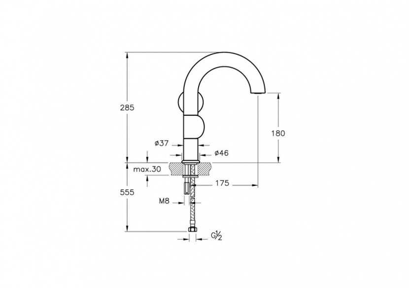 Liquid Mitigeur lavabo côté droit, Chromé Chromé - A42749 - Vitra