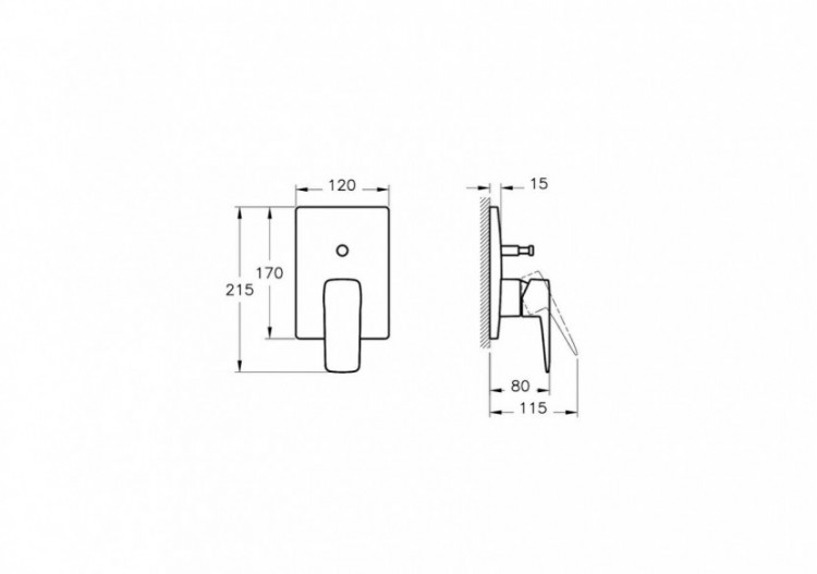 Root Square Built-in Bain/Mitigeur de douche, noir mat - A4275236EXP - Vitra 2