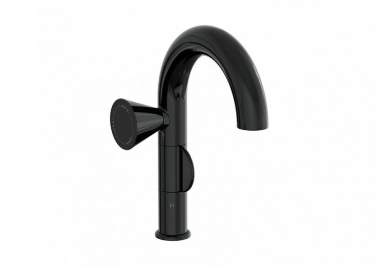 Liquid Mitigeur lavabo côté gauche, Noir brillant - A4275539 - Vitra