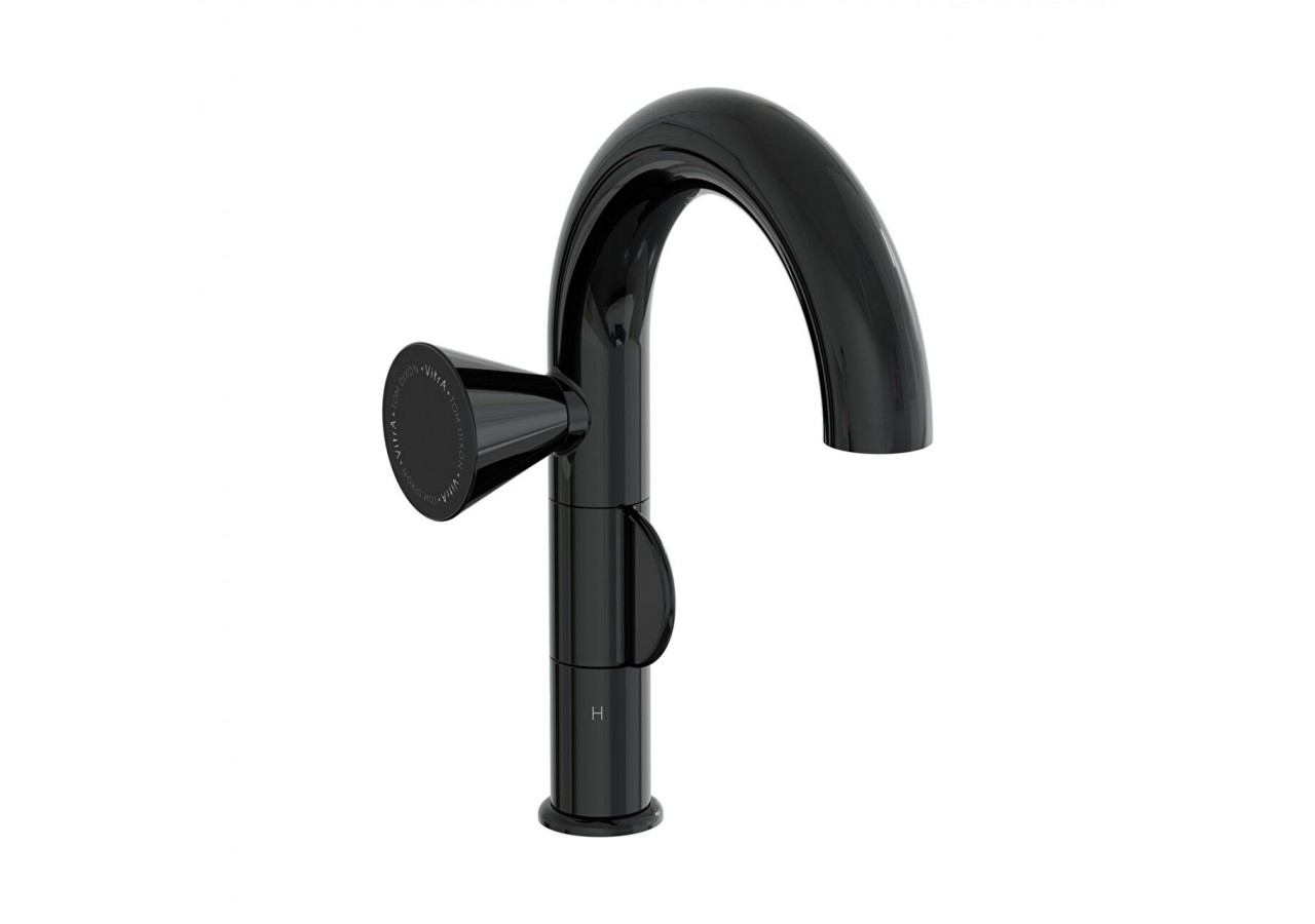 Liquid Mitigeur lavabo côté gauche, Noir brillant - A4275539 - Vitra