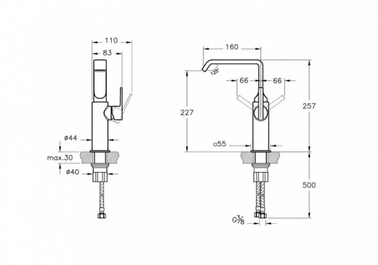 Mitigeur de lavabo_Chromé - A42765 - Vitra 2