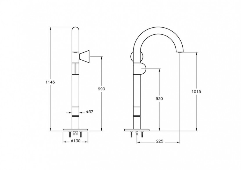 Liquid Mitigeur lavabo sur pied, côté droit, Chromé Chromé - A42775 - Vitra
