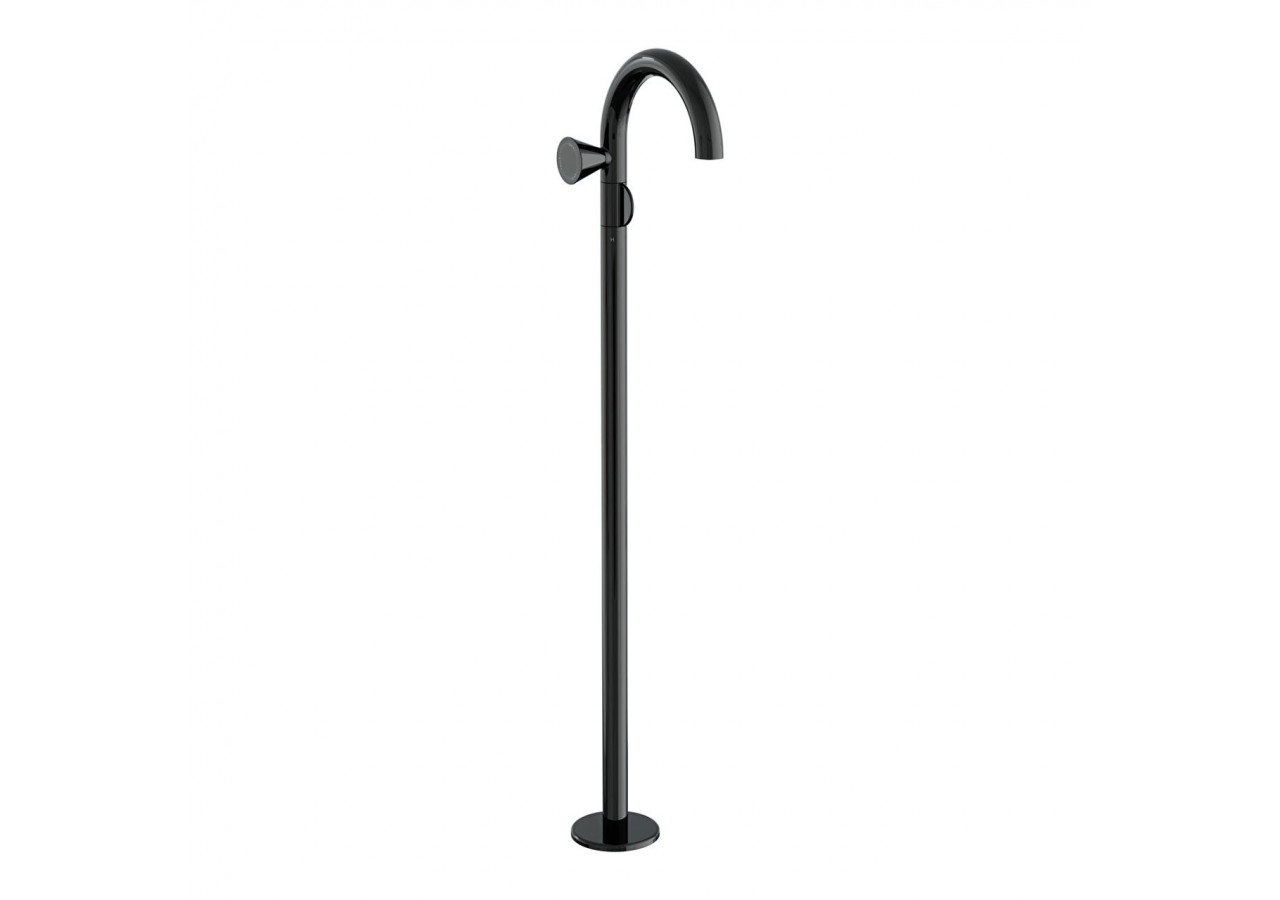 Liquid Mitigeur lavabo sur pied côté gauche, Noir brillant - A4277639 - Vitra