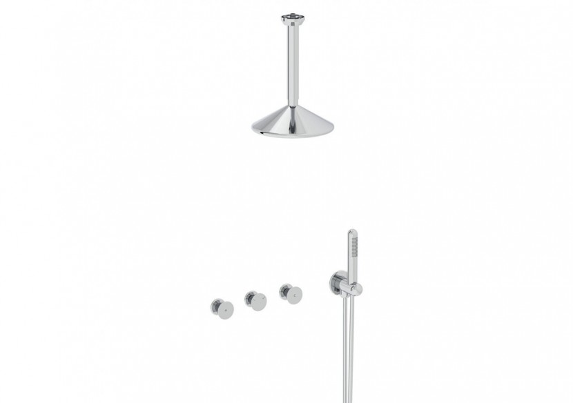 Liquid Ensemble de douche intégré Chromé, avec partie cachée A40836 Chromé - A42777 - Vitra