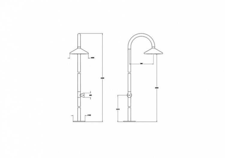 Liquid Floor-Mounted colonne de douche sur pied acier inoxydable - A42778 - Vitra