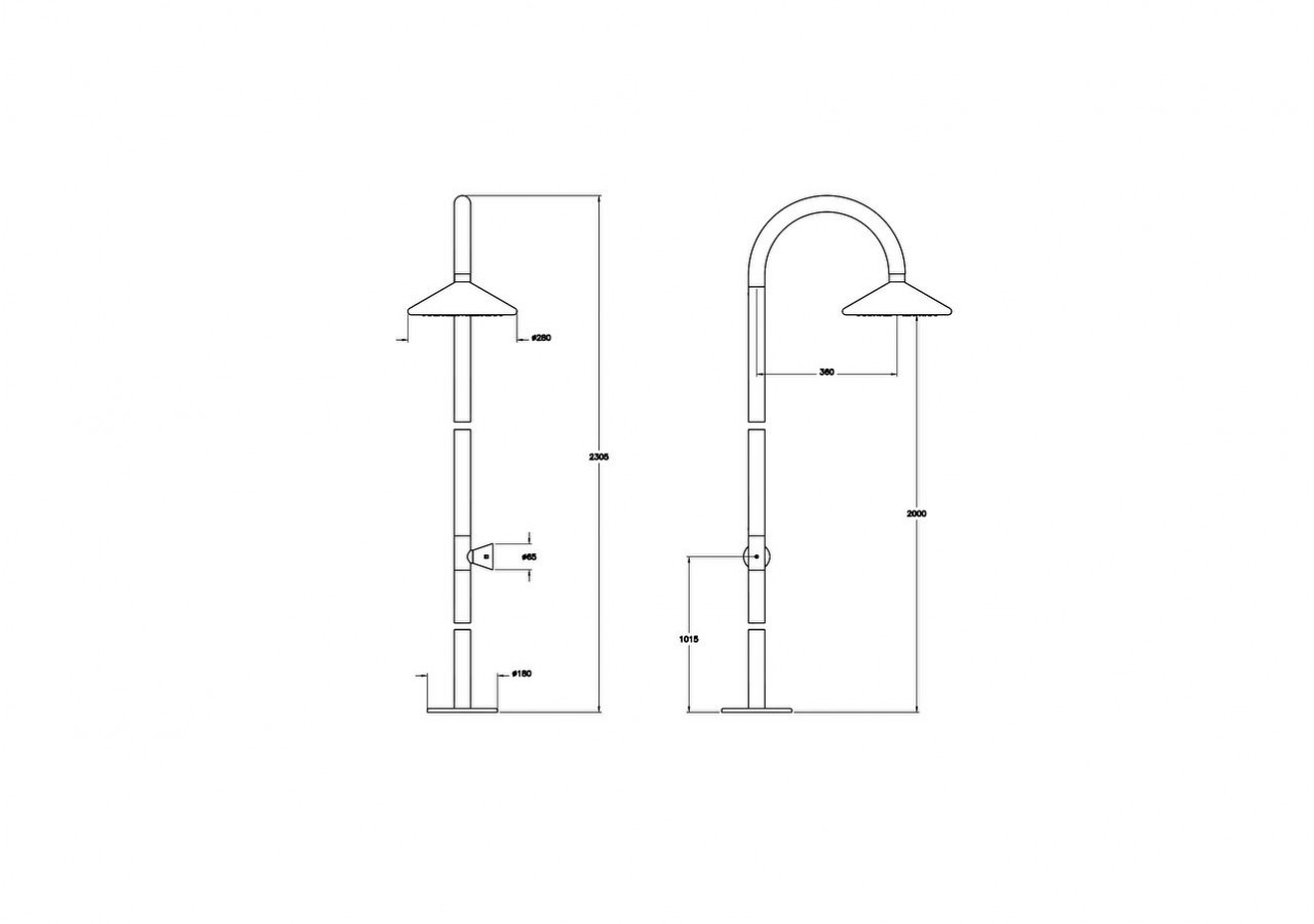 Liquid Floor-Mounted colonne de douche sur pied acier inoxydable - A42778 - Vitra