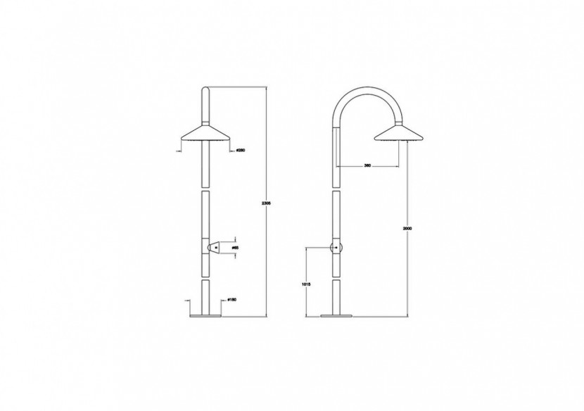 Liquid Floor-Mounted colonne de douche sur pied acier inoxydable - A42778 - Vitra