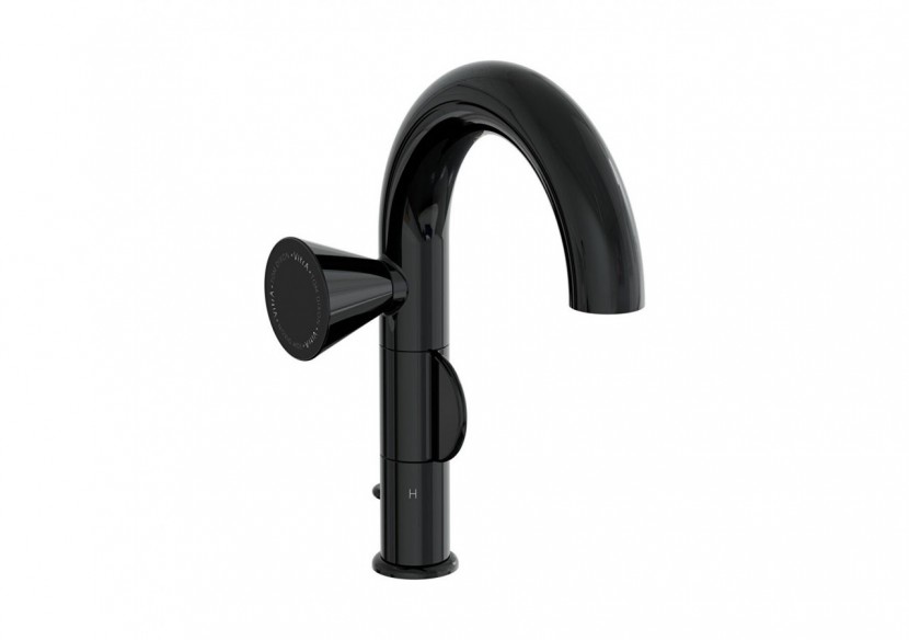 Liquid Mitigeur lavabo côté gauche, Noir brillant, avec pop-up Noir brillant - A4278639 - Vitra
