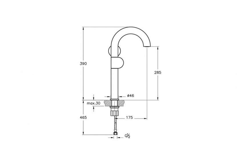 Liquid Mitigeur lavabo haut pour vasques côté droit, Noir brillant - A4279139 - Vitra