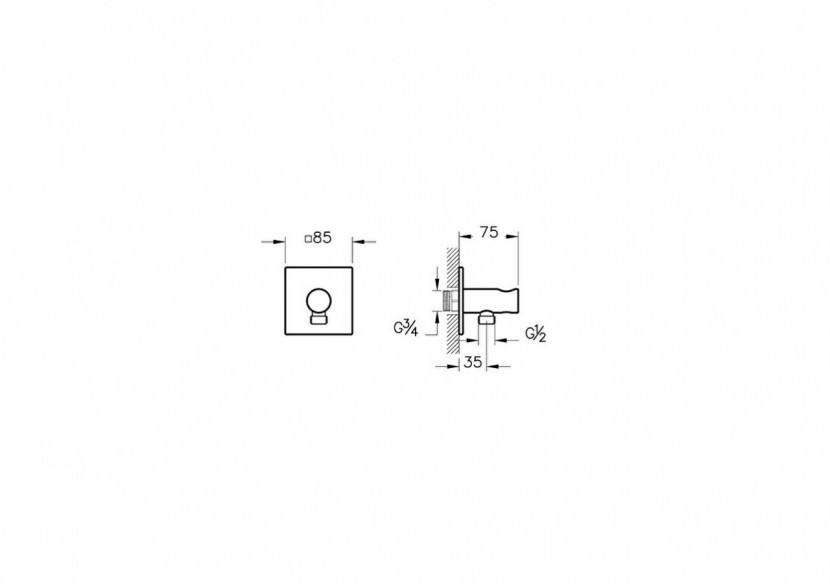 Sortie de douchette à encastrer_Chromé - A42832 - Vitra