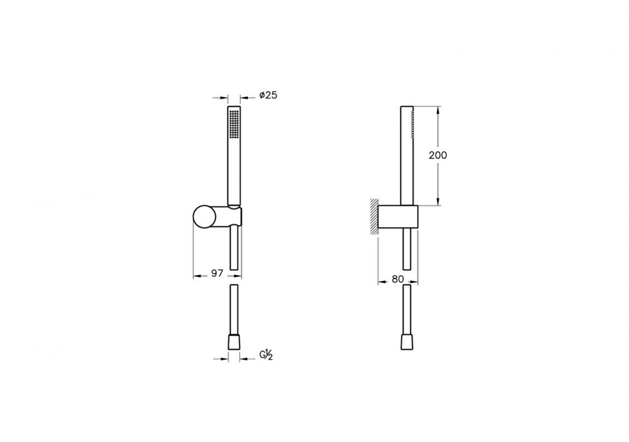 Origin l'ensemble douchette, surface chromée - A45543 - Vitra