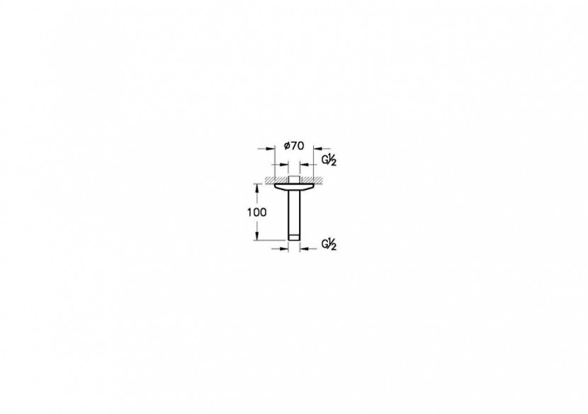 Origin tuyau de raccordement court, montage au plafond, surface nickel brossée - A4564934 - Vitra