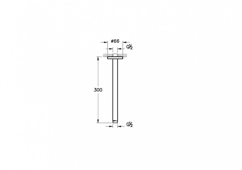 Origin tuyau de raccordement long, montage au plafond, surface nickel brossée - A4565034 - Vitra