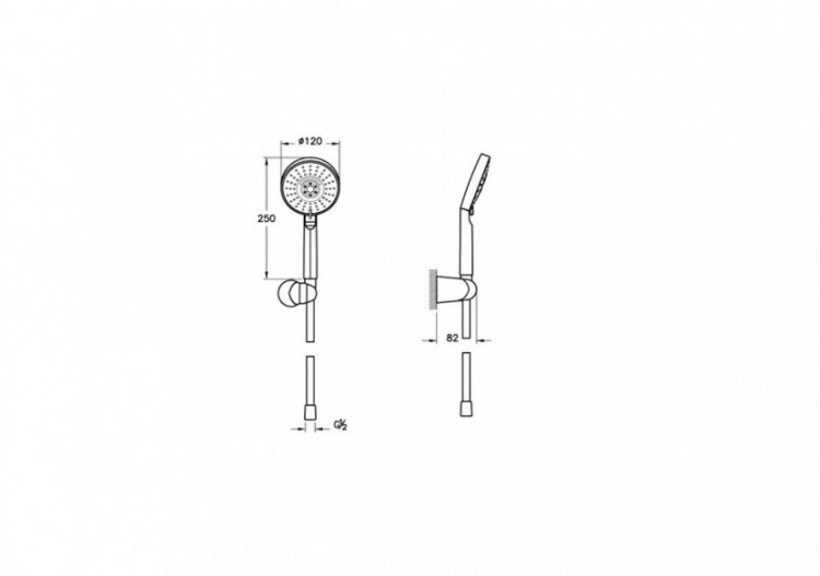 Master Slot l‘ensemble douchette avec 3 jets et fonction anticalcaire Easy Clean - A45690EXP - Vitra 2