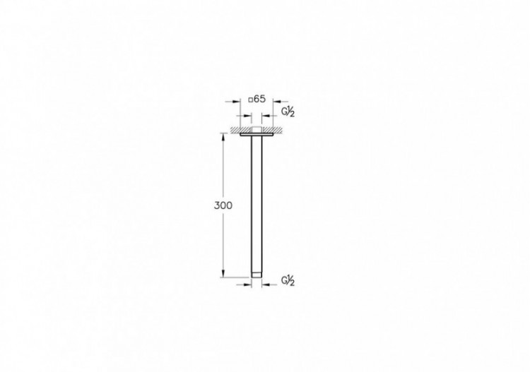 Raccord pour tête de pluie, long_Chromé 2