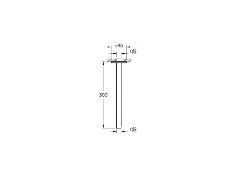 Raccord pour tête de pluie, long_Chromé