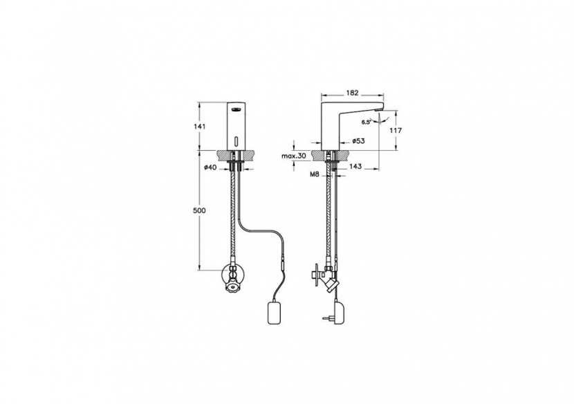 Mitigeur électronique avec capteur sensoriel- Économie d’eau : 1,3l/min -A47127EXP-Vitra